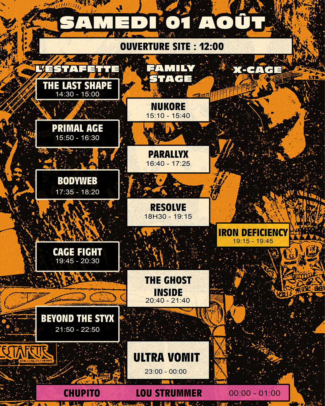 Running Order - Samedi