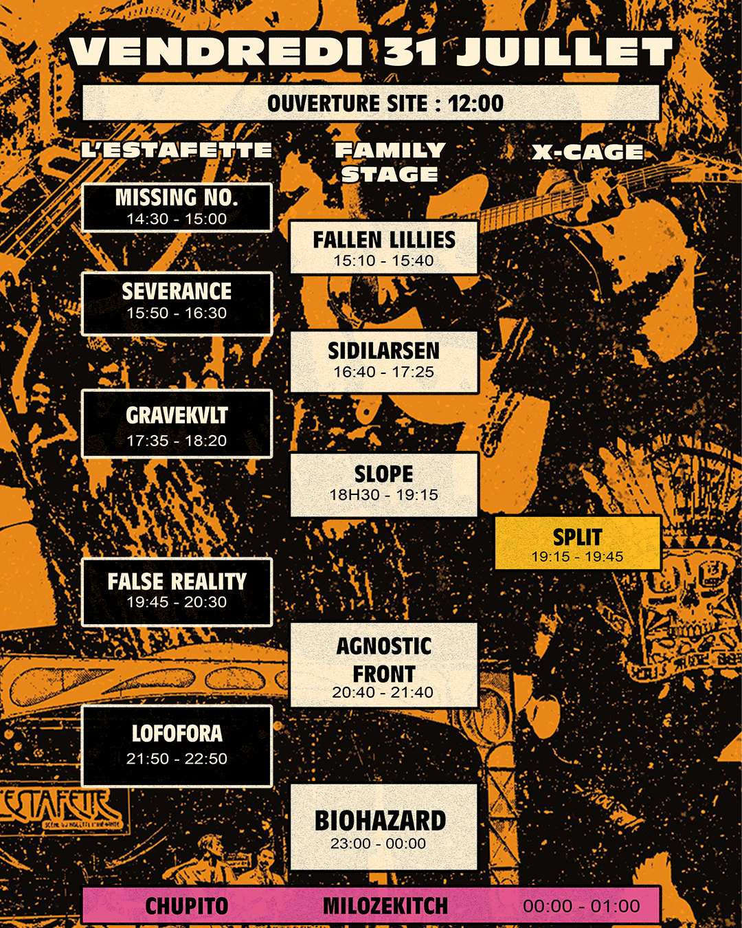 Running Order - Vendredi