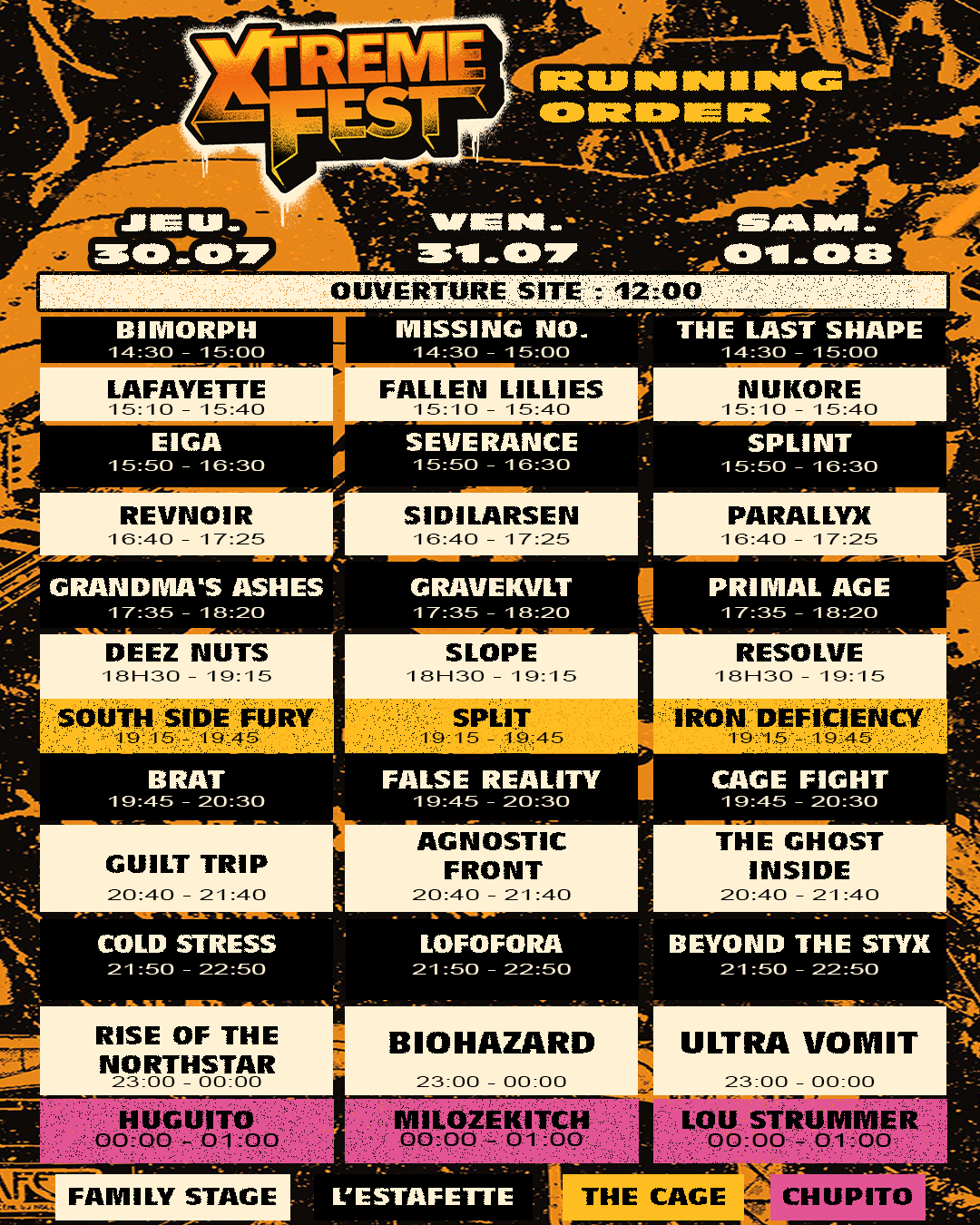 Running Order - 3 jours