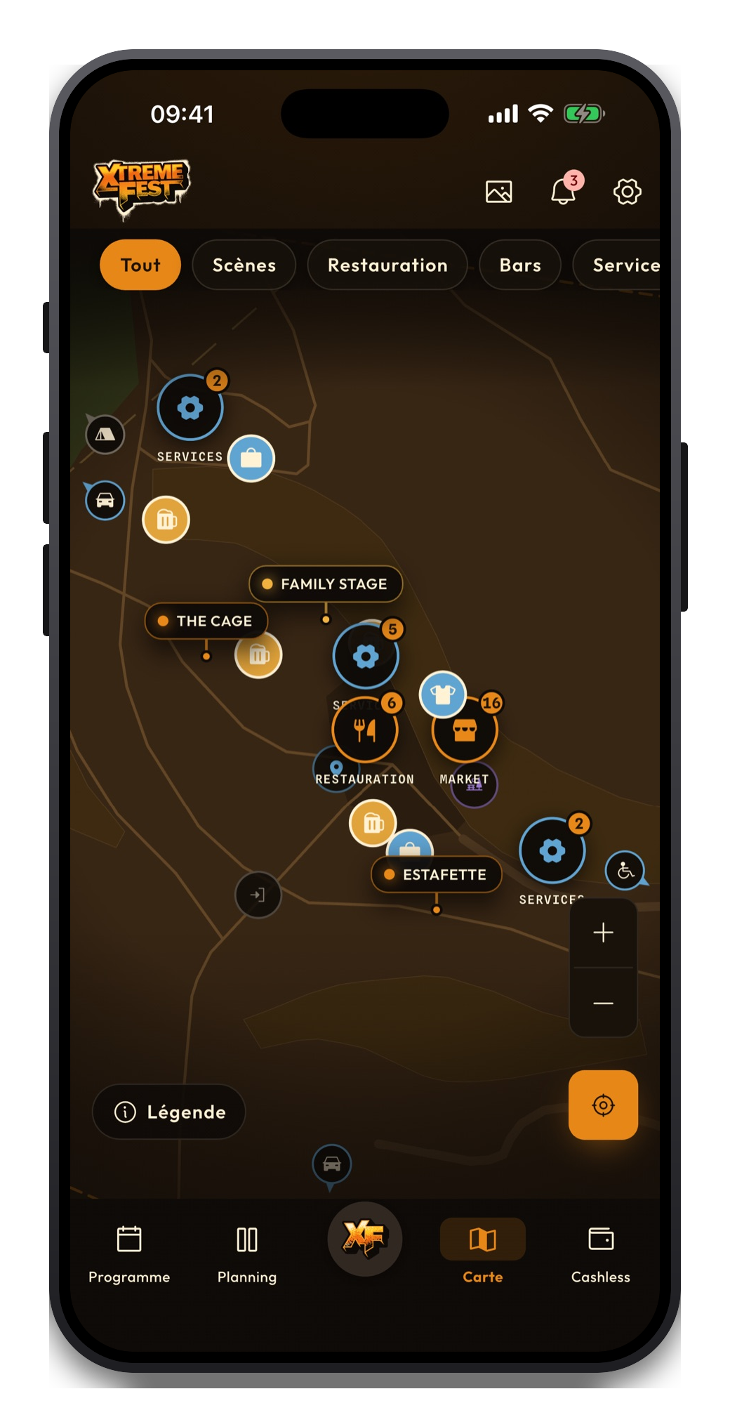 Aperçu app - Carte